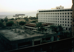 View from the hotel to the Gulf of Aqaba.