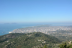 Albania, Overview Vlorë and Adriatic Coast from Mount Shushices