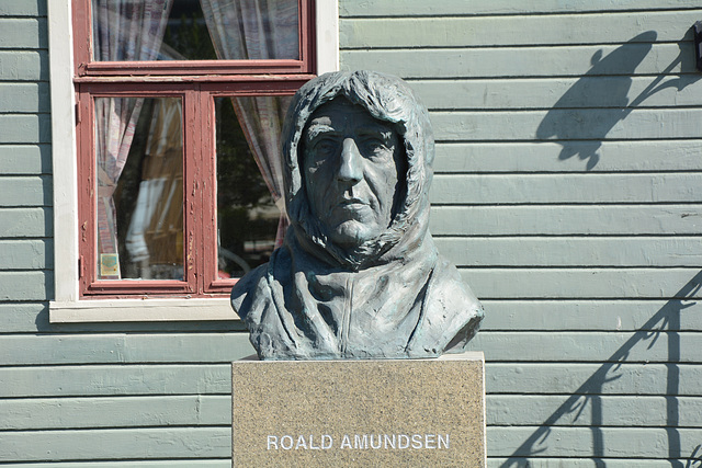 Norway, Bust of Roald Amundsen in Tromsø