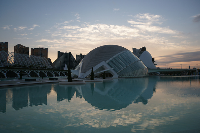 Ciudad De Las Artes Y Las Ciencias At Dusk