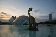 Dinosaur At The Ciudad De Las Artes Y Las Ciencias