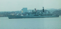 Warship leaving on the River Mersey after the battle of the Atlantic commemoration (3)