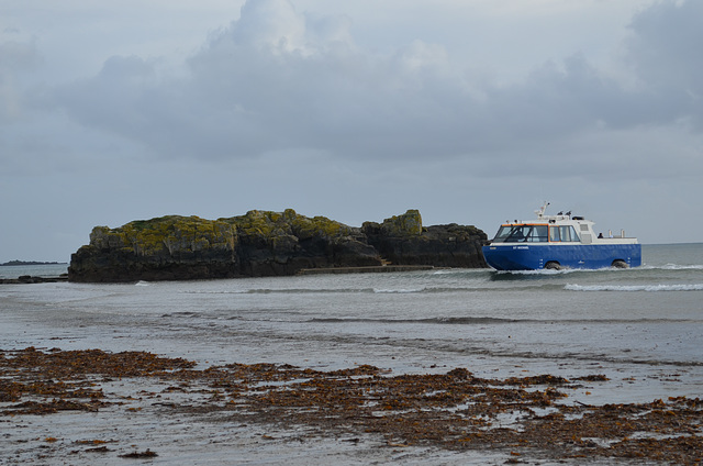 Penzance, Marazion, Amphibia Arrives from St.Michael's Mount Castle