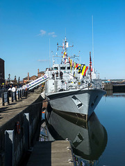 Warship near Albert dock Liverpool