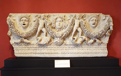 Sarcophagus with Medusa and Theatre Masks in the Getty Villa, June 2016