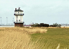 Der  'alte Baljer Leuchtturm' an der Unterelbe