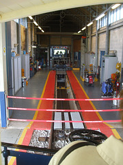 DSCF9872Engine winding room and maintenance pit at Halfway Station on the Great Orme Tramway