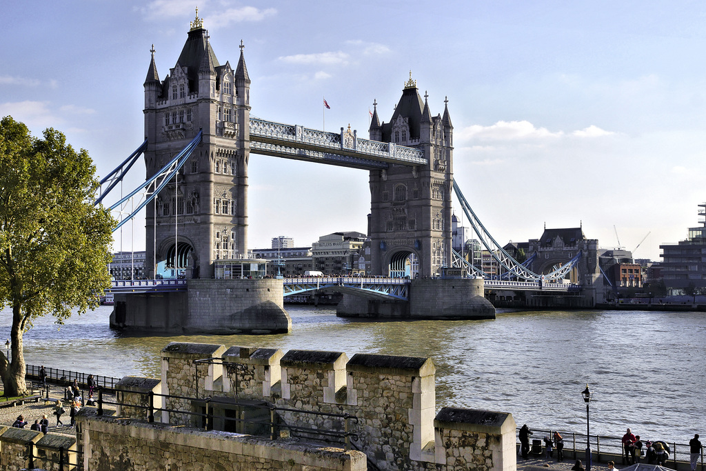 Tower Bridge Seen from the Tower of London – Tower Hill, London, England