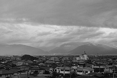 City surrounded by mountains