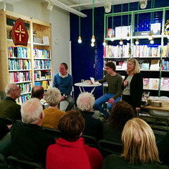 The writer Lévi Weemoedt at bookshop Kooyker