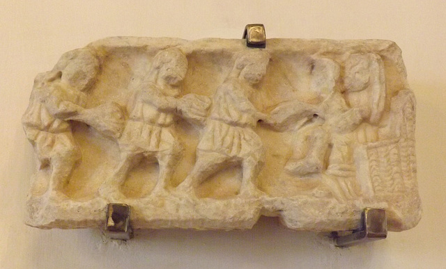 Fragment of a Lid of a Christian Sarcophagus with an Epiphany Scene in the Palazzo Altemps, June 2014