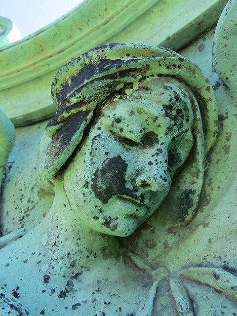 hammersmith margravine cemetery , london; c19 bronze memorial to foundry owner george robert broad, +1895 sculpted by aristide fabbrucci