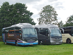 DSCF9210 South East Coaches GXZ 4247 (YN55 PVX, J60 PKE) and P & D York YN13 XYW at Newmarket Races - 12 Aug 2017