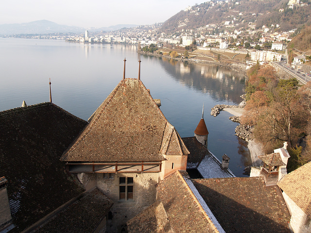 Montreux from Chillon Castle Tower