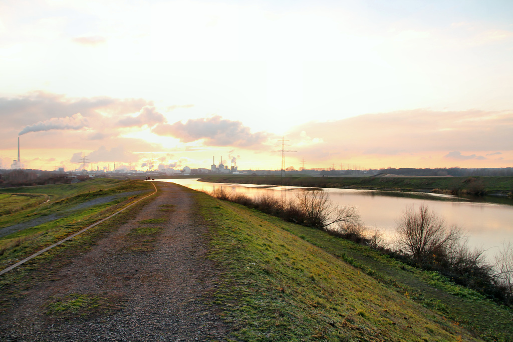 Weg auf dem Lippedeich (Marl-Sickingmühle) / 12.12.2018