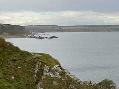 The Cullen viaduct visible in the distance from the Coastal path to Findlater Castle