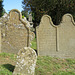 wateringbury church, kent (5) skull and bones on early c18 gravestones of henry sandell +1711 and family