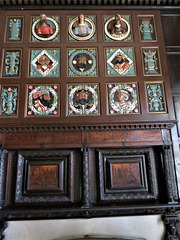 newstead abbey, notts; mid c16 overmantel above a C17/c19 concoction