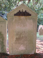 wateringbury church, kent (3)c19 gravestone with cast iron detail, john gibbon +1850
