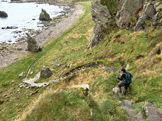 The steps built singlehandedly  by Tony Hetherington in 1987