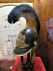 newstead abbey, notts; byron's c19 neo-greek helmet made in genoa 1823 by giacomo aspe