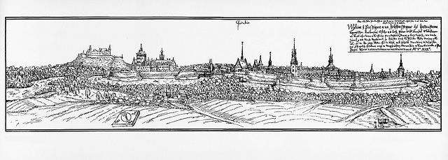 Urbo Pardubice - veduto de Jan Willenberg el la jaro 1602