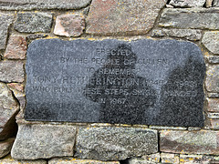 Erected by the people of Cullen to remember Tony Hetherington (1949-19930 who built these steps single handed in 1987