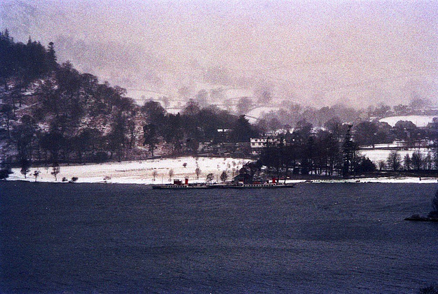 Looking over the southern end of Ullswater to Paterdale (February1996)