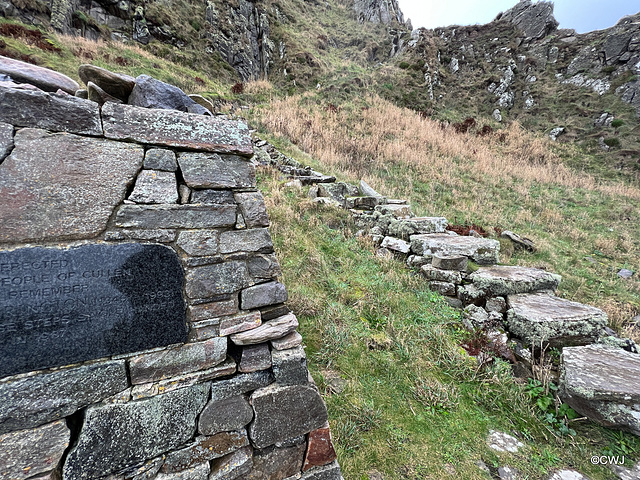 The Giant steps up the cliff built single-handedly by Tony Hetherington in 1987