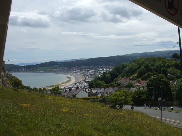 DSCF9827 A view of Llandudno's sweeping bay seen from Great Orme Tramway car 4