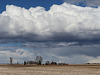 Clouds over a prairie farm