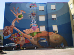 Mural by Utopia, inspired on "macumba" (African witchcraft).