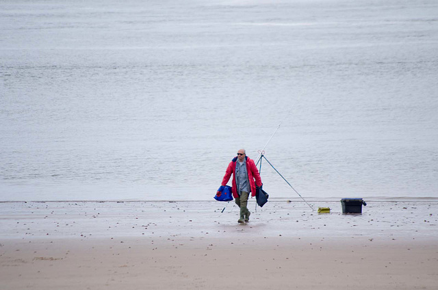 Beach fishing at New Brighton