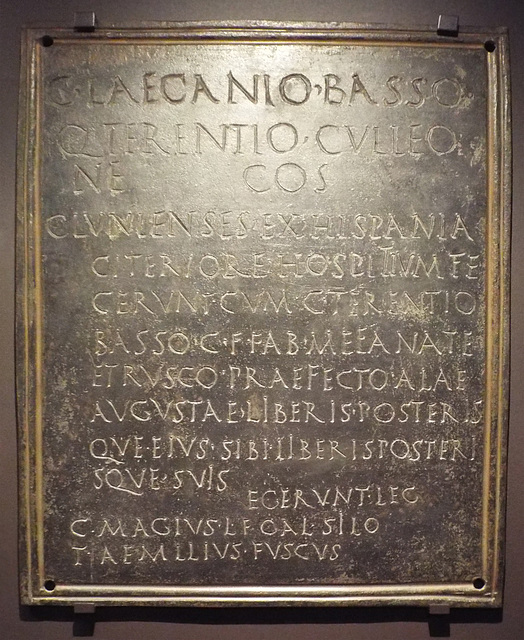 Hospitum Agreement from Clunia in the National Archaeological Museum in Madrid, October 2022