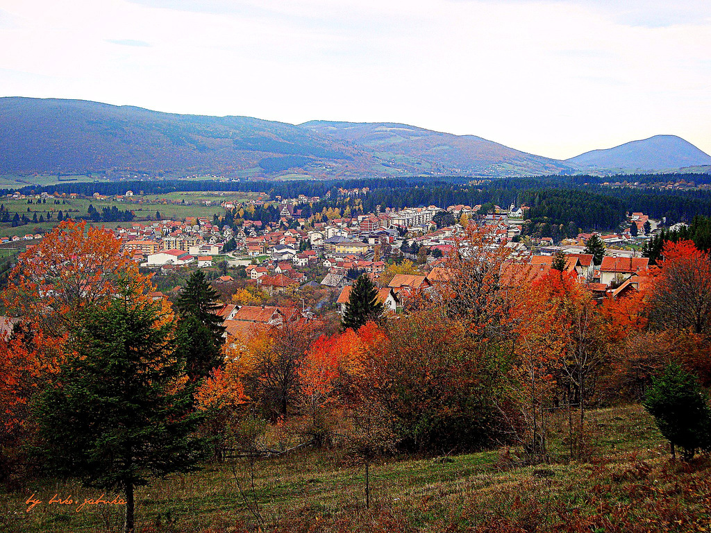 Autumn postcard of Kneževo