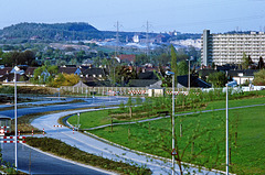Steenberg v.m. Mijn O-N-4, Sigrano &  Edisonflat vanaf Zeswegen, 1984 Heerlen