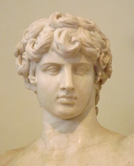 Detail of the Bust of Antinous in Palazzo Altemps, June 2014