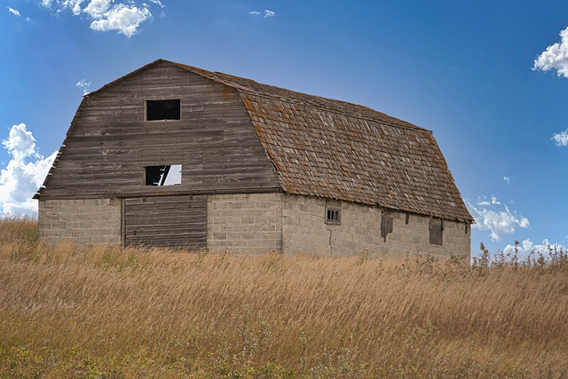 a barn on  a hill 2