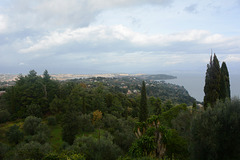 Greece, Kerkyra (Corfu), View to the North from the Garden of the Achilleion Palace