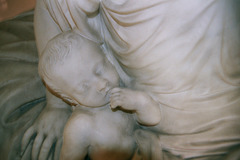 Detail of monument to Lady Newcastle, Markham Clinton Church, Nottinghamshire