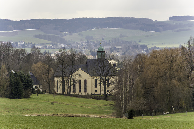 Blick zur Kirche von Neukirchen