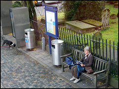 tacky bins and phone booth...