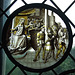 Justice Stained Glass Roundel in the Cloisters, June 2011