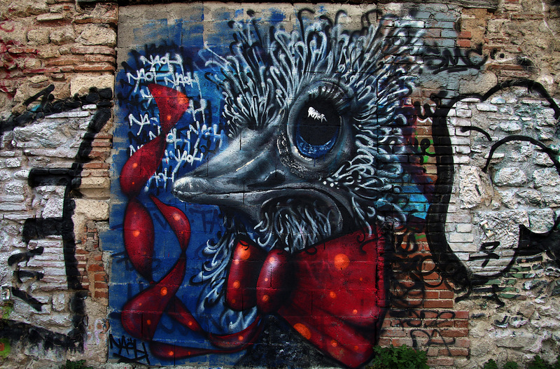 Une autruche un peu noeud-noeud ! De l'artiste peintre NaÖh