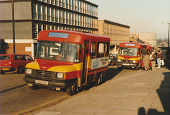 Eastern Counties mini-buses in Bury St. Edmunds - 3 Jan 1987