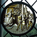 Justice Stained Glass Roundel in the Cloisters, June 2011