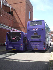 DSCF4518 Unō SN65 ZGU and V326 KGW in Welwyn Garden City - 18 Jul 2016