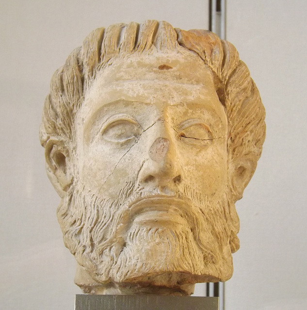 Head of a Bearded Man Probably from a Funerary Statue in the Louvre, June 2013