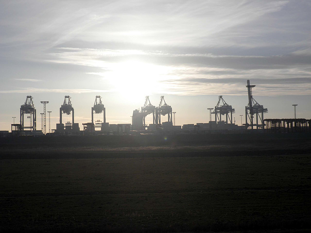 Panorama auf die Containeranlage Bremerhaven