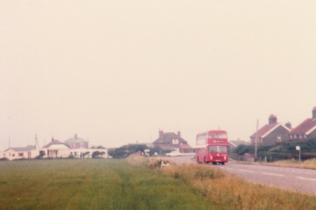 An Eastern Counties ECWBristol VR leaving leaving Bacton - 10 Jul 1981